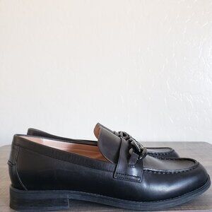 Cole Haan Stassi Chain Leather Slip-On Loafers Black Size Women's 7.5B Academia